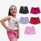 Kit 5 Shorts Sortidos Bermuda Infantil Juvenil Moletinho Menina Tamanho 4 ao 14