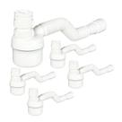 Kit 5 Sifão C/copo Universal Ajustável Flexível Branco Tigre