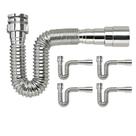 Kit 5 Sifão Flexível Multiuso Pvc Tigre Universal Cromado