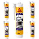 Kit 5 SikaSeal 142 Selante PU 40 360g Branco Profissional