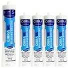 Kit 5 Silicone Cibrasil Neutro Pia Box Cerâmica Janelas Alumínio Azulejo Granito Vidro Cibra Flex 260g