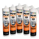 Kit 5 Silicone PU40 Preto Adesivo Cola Vedação Barone 400g Multiuso
