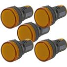 Kit 5 sinaleiro led 22mm amarelo 220v stark