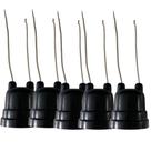 Kit 5 soquete c/ rabicho e-27 preto
