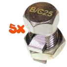 Kit 5 Split Bolt Conector Parafuso Fendido 25mm para Emenda Cabos