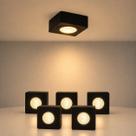 Kit 5 Spot Beiral Led Incluso de teto 3000k Branco Quente Bivolt Quadrado Preto ALUT000670-5 Alut Kit 5 Spot Beiral Led Incluso de teto 3000k Branco Quente Bivolt Quadrado Preto ALUT000670-5 Alut