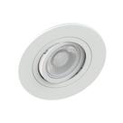 Kit 5 Spot Embutir Redondo Face Plana Dicroica MR16 Branco