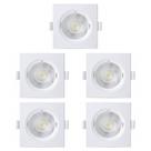 Kit 5 Spot Embutir Taschibra Alltop Quadrado Led 3W 6500K