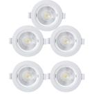 Kit 5 Spot Embutir Taschibra Alltop Redondo Led 5W 3000K
