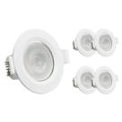 Kit 5 Spot Led 3w Redondo Embutir 3500K Branco Quente - Decoração Casa Loja Sanca Gesso Teto