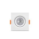 Kit 5 spot led elgin luminária mr11 3w 3000k direcionável quadrado