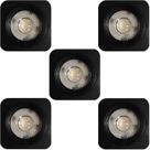 KIT 5 SPOT LED QUADRADO FIXO SOBREPOR 5W BRANCO NEUTRO 4000k PRETO BIV EMBULED