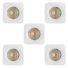 KIT 5 SPOT LED QUADRADO FIXO SOBREPOR 5W BRANCO QUENTE 3000k BRANCO CTB