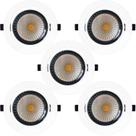KIT 5 SPOT LED REDONDO DIRECIONAVEL EMBUTIR 36W 3000k ALUMINIO BRANCO EMBULED