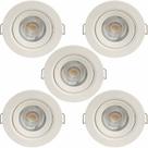 KIT 5 SPOT LED REDONDO DIRECIONAVEL EMBUTIR 5W BRANCO NEUTRO 4000k BIV EMBULED