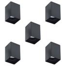 Kit 5 spot para lampada dicroica mr16 quadrado sobrepor preto galaxy