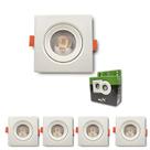 Kit 5 Spot Quadrado Led 5w Frio (6500K)
