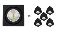 Kit 5 Spot Quadrado Sobrepor Direcionável 7,5x7x7cm Gu10