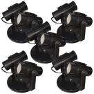 Kit 5 Spots Com Aletados Preto para 2 lâmpadas Direcionavel