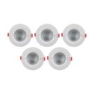 Kit 5 Spots De Embutir Led 3000K~3500K Direcionável Redondo Dicróica Bivolt 5W