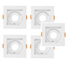 Kit 5 Spots de Embutir Quadrado Recuado 1xMR11 Branco GU10