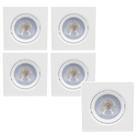Kit 5 Spots Led Embutir Direcionável 5W 3000K Luz Amarela