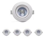 Kit 5 Spots Led Galaxy Direcionável 5w Redondo - Branco Frio Kit 5 Spots Led Galaxy Direcionável 5w Redondo - Branco Frio