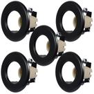 Kit 5 Spots Preto de Embutir para 1 lâmpada Foco Fixo