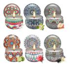 kit 5 Super Velas Cera Coco E Soja Aromatizada Em Lata Personalizada 125g kit 5 Super Velas Cera Coco E Soja Aromatizada Em Lata Personalizada 125g
