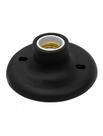 Kit 5 Suporte P/ Lâmpada Comum Led Plafon Preto Com Porcelana