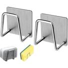 Kit 5 Suporte Porta Esponja Bucha Inox Gancho Auto Adesivo Organizador Multiuso Para Utensílios Pia