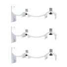 Kit 5 Suportes Duplo Perfil Invertido Para Varão Wave 28mm BRANCO
