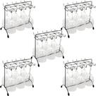 Kit 5 Suportes Pendurar Taças Utimil Preto Aramado Bancada 16x27cm Organizador
