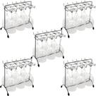 Kit 5 Suportes Pendurar Taças Utimil Preto Aramado Bancada 16x27cm Organizador