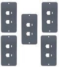 Kit 5 tampa pvc cinza 2 modulos rj 1/2 x 3/4" masster Kit 5 tampa pvc cinza 2 modulos rj 1/2 x 3/4" masster