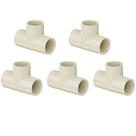 Kit 5 Tê Aquatherm 90 Graus CPVC Bege Condução Canos E Tubos Água Quente 1/2” Polegadas 15mm Tigre