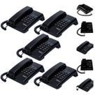 Kit 5 Telefones Fixos com Fio Intelbras TC 50 Instalação Mesa ou Parede Escritório Hotéis Motel