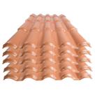 Kit 5 Telhas PVC Afort Colonial 5 Ondas Cerâmica/Terracota 2,30x0,86m