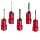 Kit 5 Terminal Pino Eletrico Pré-isolado Para Fios 4mm A 6mm Vermelho Condutor Cabo Plastico Metal