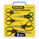 Kit 5 Tesouras Multiuso Resistente Aço Inoxidável Bomvink Preta