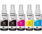 Kit 5 tintas original t664 l365 l395 l380 b y c m