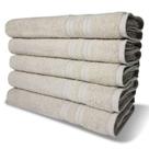 Kit 5 Toalhas De Banho 430g/m² Grande Grossa 80x150cm Lisboa Bege.