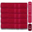 Kit 5 Toalhas Super Grossa Felpuda E Macia 80x150cm Beka Cereja