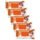 Kit 5 Toalhas Umedecidas Meu Nenê Plus com 140 Unidades