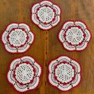 Kit 5 Toalhinhas De Chá 25cm Crochê Artesanal