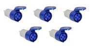 Kit 5 tomada acoplamento 3p+t 32a azul 9h 220/250v omg 4259 Kit 5 tomada acoplamento 3p+t 32a azul 9h 220/250v omg 4259