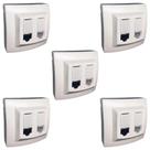 Kit 5 Tomada de Rede RJ45 + Telefone RJ11 Cat5 Pial Legrand Kit 5 Tomada de Rede RJ45 + Telefone RJ11 Cat5 Pial Legrand