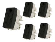 Kit 5 Tomada Padrao Brasileiro 2p+t 10a-250v Ebony Sleek