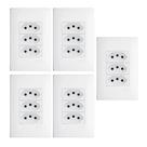 Kit 5 Tomada Tripla 20a Habitat Branco Fame 3127