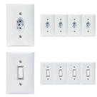 Kit 5 Tomadas Simples 2p+t 10A + 5 Interruptores Simples 1 Tecla Com Espelho Branco Bivolt 127V e 250V